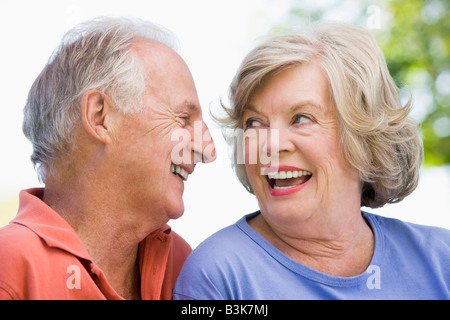 Senior couple outdoors Stock Photo