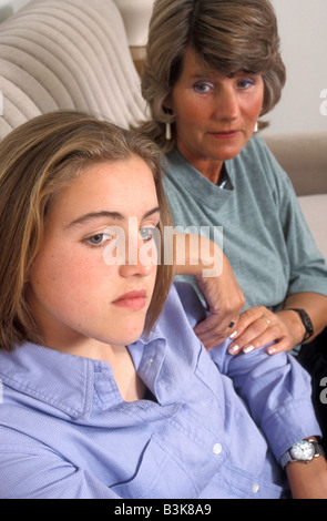 mother and teenage daughter having argument Stock Photo