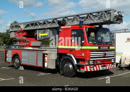 A Scania 92m turntable fire engine dating from 1985/1986 Stock Photo
