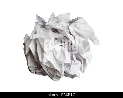 Crumpled paper ball Stock Photo