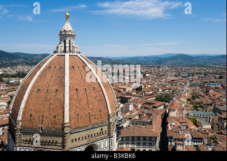 View of the Dome of the Basilica di Santa Maria del Fiore (the Duomo) from the Campanile, Florence, Tuscany, Italy Stock Photo