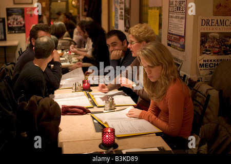 Restaurant 'La Grande Porte' specializing in traditional Belgian cuisine, 9 rue Notre- Seigneur, Brussels Belgium Stock Photo