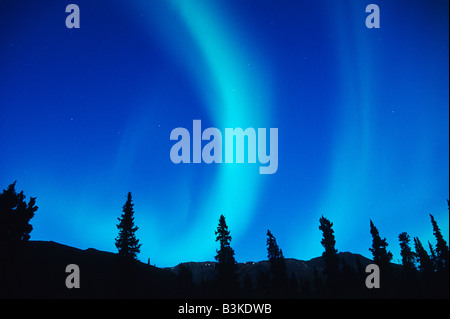 Northern Lights or Aurora Borealis Tangle Lake Alaska USA Stock Photo