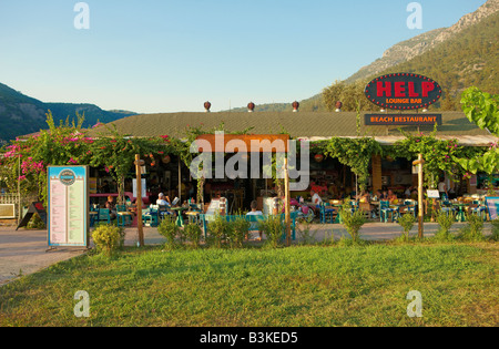 Popular Help Bar in the village of Oludeniz Province of Mugla Turkey Stock Photo