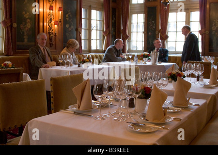 Smart formal and expensive restaurant ' La Maison du Cynge' located at 9 Grand Place in Brussels Belgium Stock Photo