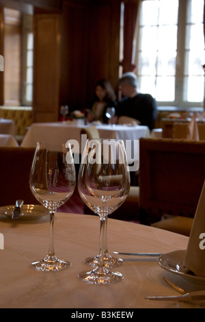 Smart formal and expensive restaurant ' La Maison du Cynge' located at 9 Grand Place in Brussels Belgium Stock Photo