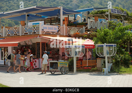 Very popular Buzz Bar in the village of Oludeniz. Province of Mugla, Turkey. Stock Photo