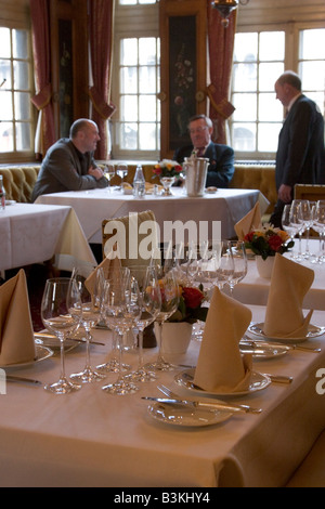 Smart formal and expensive restaurant ' La Maison du Cynge' located at 9 Grand Place in Brussels Belgium Stock Photo