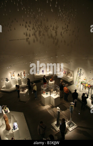 Glass exhibit at the de Young Museum Fine Arts Museums of San Francisco, California. Stock Photo