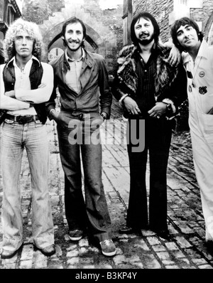 THE WHO UK rock group about 1969 from left Roger Daltrey, Pete Townshend, John Entwistle and Keith Moon Stock Photo