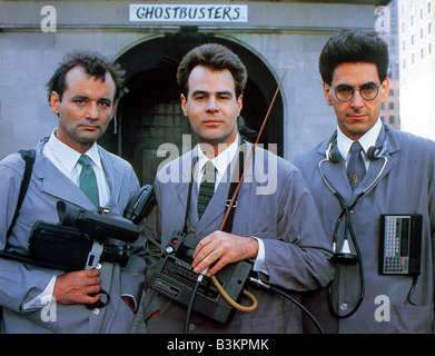 GHOSTBUSTERS 1984 Columbia/Delphi film with from left Bill Murray, Dan Aykroyd and Harold Ramis Stock Photo