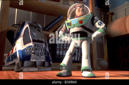 TOY STORY  1995 Buena Vista/Walt Disney film with Buzz Lightyear at right Stock Photo