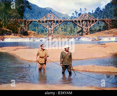 BRIDGE ON THE RIVER KWAI  1957 Columbia film with Alec Guinness and Sessue Hayakawa Stock Photo