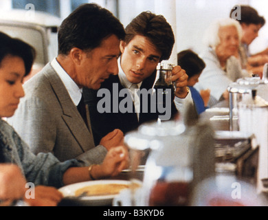 RAIN MAN 1988 UIP/United Artists film with Dustin Hoffman at left and Tom Cruise Stock Photo