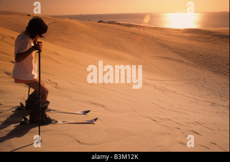 Qatar, Middle East, Asia, skiing in the arabian desert. Stock Photo