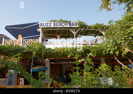 Very popular Buzz Bar in the village of Oludeniz. Province of Mugla, Turkey. Stock Photo