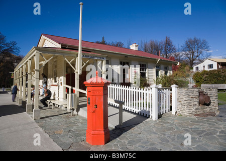 Arrowtown Otago South Island New Zealand May Post Office and telegraph wooden building with letterbox in old gold mining town Stock Photo