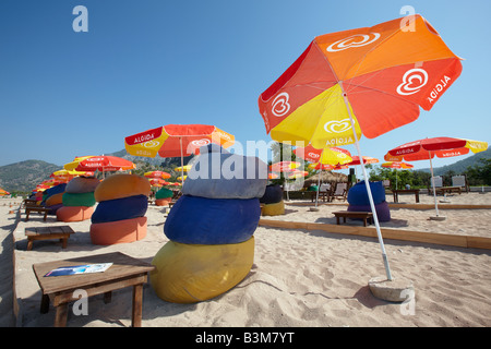 Bar on Belcekiz beach in the resort village of Oludeniz Province of Mugla Turkey Stock Photo