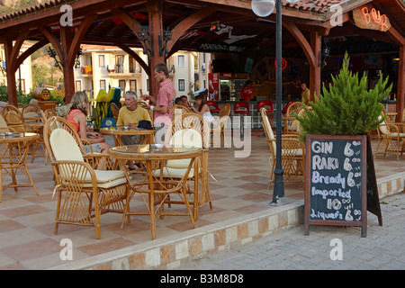 Bar in the resort village of Oludeniz. Province of Mugla, Turkey. Stock Photo