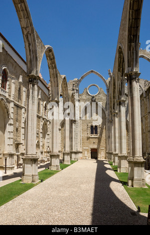 Portugal the Convento do Carmo de Lisboa monastery ruin in the centre of Lisbon destroyed in the 1755 earthquake Stock Photo