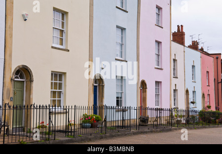 Colourful townhouses on harbourside Bathurst Basin Bristol England UK Stock Photo