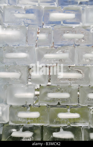 Conceptual art project in the form of a wall of ice was constructed in Westchester, Los Angeles, California, April 26, 2008 Stock Photo