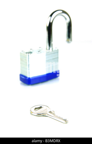 A padlock isolated against a white background Stock Photo