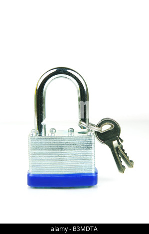 A padlock isolated against a white background Stock Photo