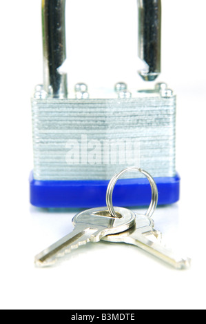 A padlock isolated against a white background Stock Photo