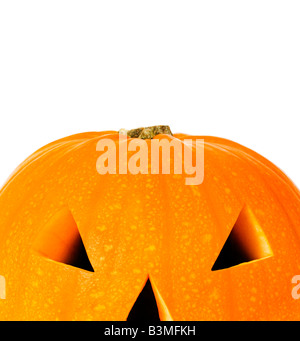 Halloween lantern isolated on white with copyspace and clipping path Stock Photo