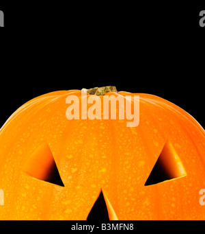 Halloween lantern isolated on black with copyspace and clipping path Stock Photo