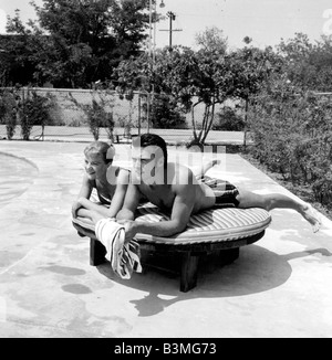 CLINT EASTWOOD US actor about 1965 at his Los Angeles home with first wife Maggie Johnson Stock Photo