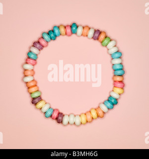 Candy Necklace, elevated view Stock Photo