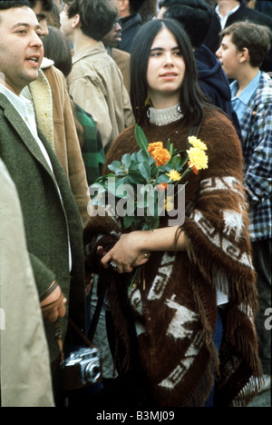 FLOWER POWER gathering in San Francisco in 1967 Stock Photo