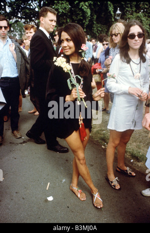 FLOWER POWER gathering in San Francisco in 1967 Stock Photo