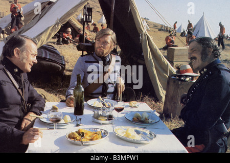 ZULU DAWN 1979 film with from left Denholm Elliot, Simon Ward and Burt Lancaster Stock Photo