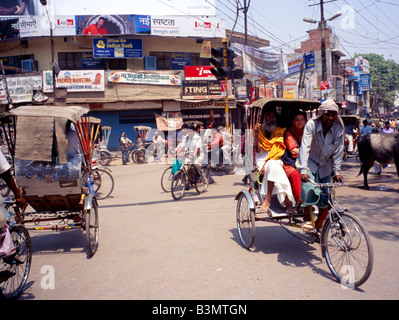 Varanasi Rickshaws rickshaws in street, Varanasi, India Stock Photo - Alamy