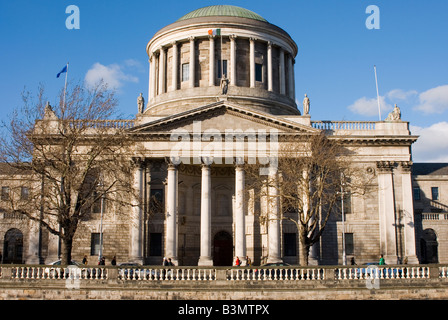 The Four Courts Building on the River Liffey, Dublin, Ireland Stock Photo