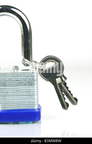 A padlock isolated against a white background Stock Photo