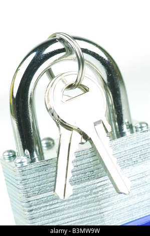 A padlock isolated against a white background Stock Photo