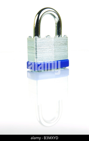 A padlock isolated against a white background Stock Photo