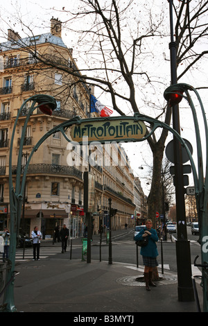 Sign for the metro in Paris, France Stock Photo