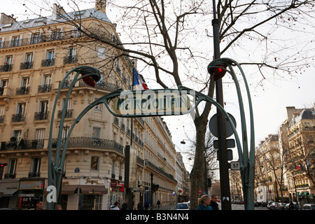 Sign for the metro in Paris, France Stock Photo