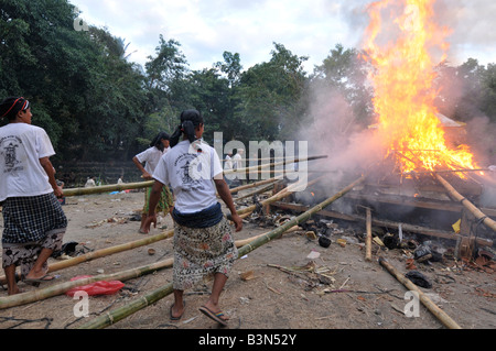 Mass cremation ceremony klungkung bali hi-res stock photography