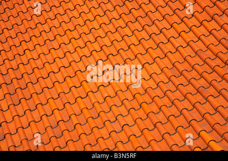 Tiled Roof With Repeating Patterns For Background Or Texture Stock 