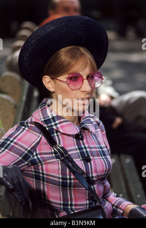 BARBRA STREISAND  US singerr and actress on the set of her film Hello Dolly in 1969 Stock Photo