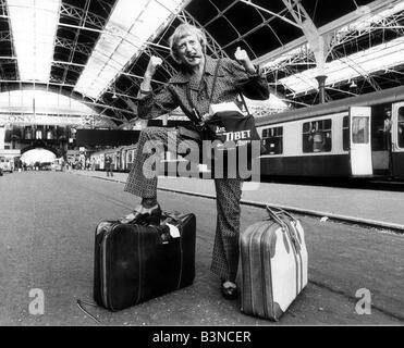 Jimmy Saville TV Presenter and Disc Jockey at Victoria Station Mirrorpix Stock Photo