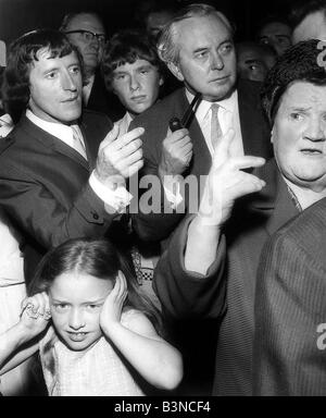 Jimmy Saville TV Presenter and Disc Jockey with Prime Minister Edward Heath at the Craven Club Mirrorpix Stock Photo