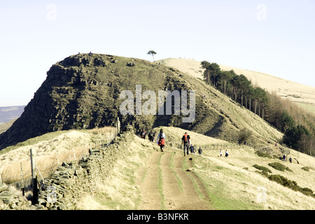 footpath to back tor in the english peak district national park Stock Photo