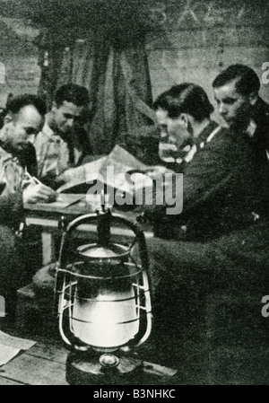 GERMAN LUFTWAFFE  a group of German pilots shown in a 1942 edition of the Nazi magazine Signal Stock Photo